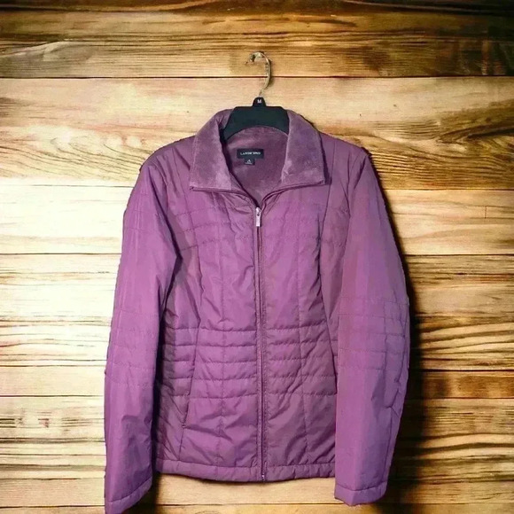 Lands End Womens full zip Quilted Fleece Lined Jacket Sz Small 6-8 Purple - Picture 1 of 3